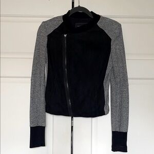 BCBGMaxAzria Suede-Effect Jacket with Stretchy Sleeves